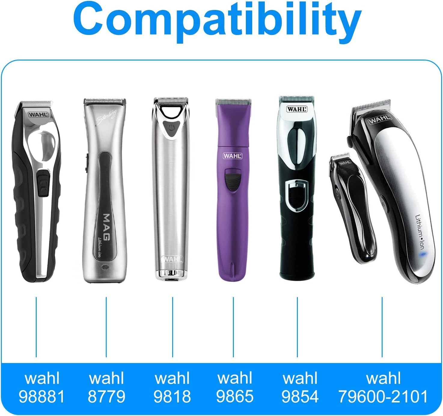 Charger for Wahl Trimmer 9818L 9818 9888L 9854L 9876L Groomer Clipper S004Mu0400090 9854-600 97581-405 9867-300 79600-2101 97581-1105 Replacement Power Cord for Wahl Trimmer Compatible with Many Models image number 3