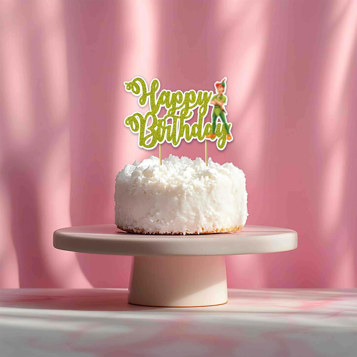 Petr Pan Happy Birthday Cake Topper &ndash; Neverland-Themed Party Decoration for Kids, Baby Showers, or Fantasy-Themed Celebrations​ image number 2