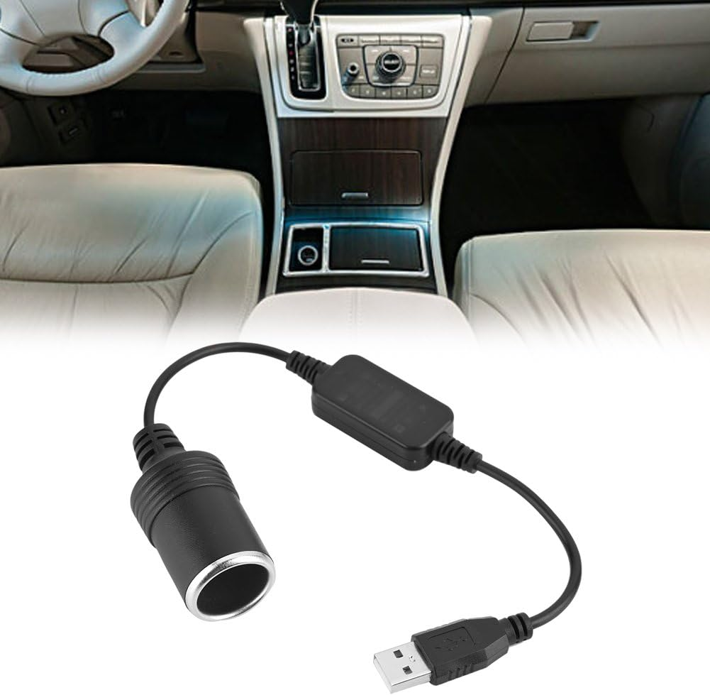 Bewinner USB Port to 12V Car Cigarette Lighter Socket Female Converter Adapter Cord USB Port Power Converter for Car Cigarette Lighters Driving Recorder Electronic Dog Car image number 4