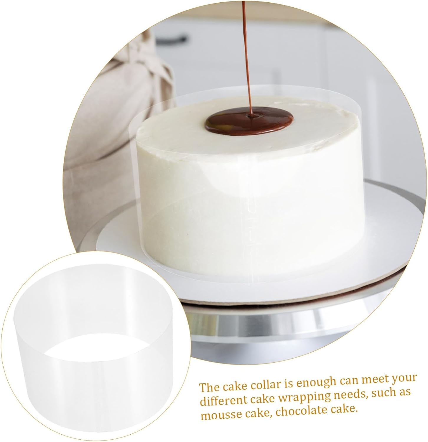 100 Sheets Cake Decorations Self-Adhesive Cake Collars for Birthday Wedding Baking image number 5