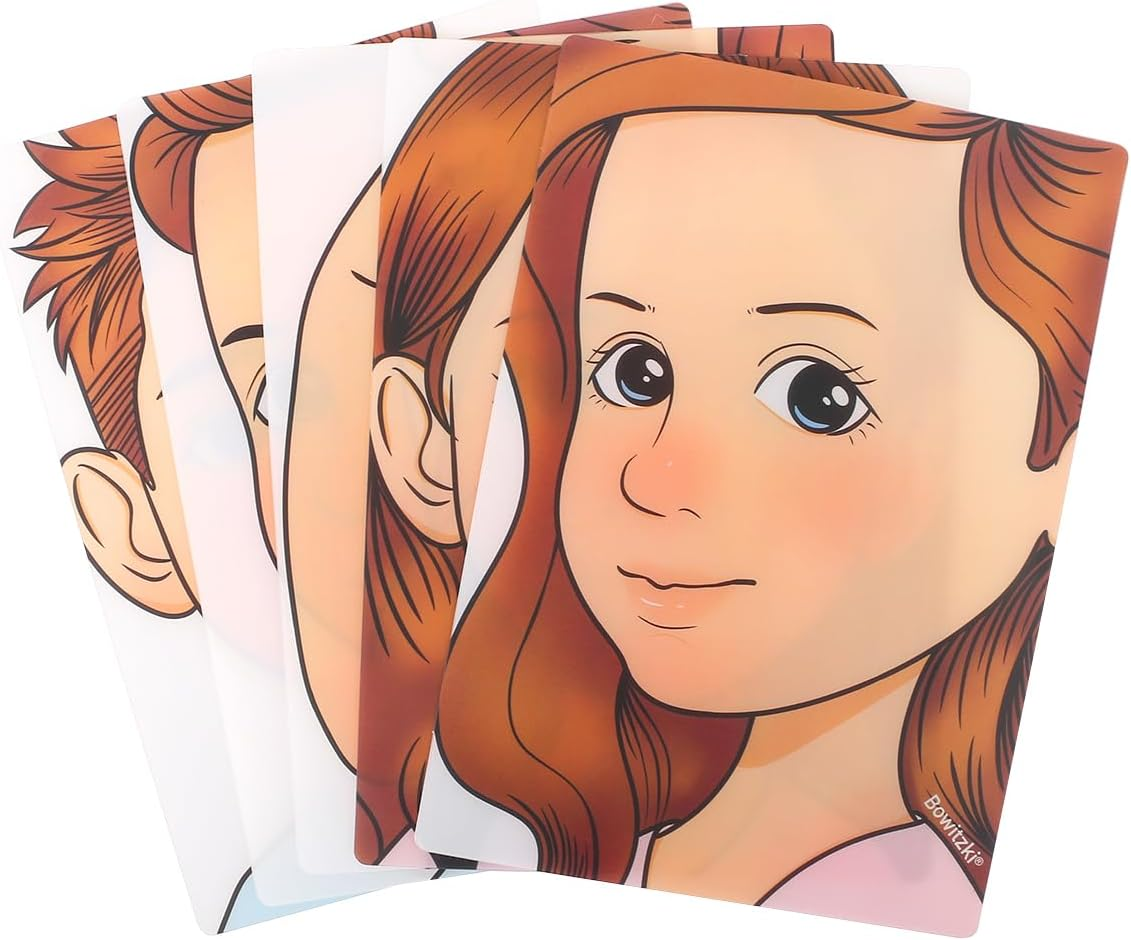 Bowitzki Face Painting Practice Board,5 Pieces Reusable Colorful Face Paint Practice Board,Painting Makeup Exercise Template A4 Size image number 4