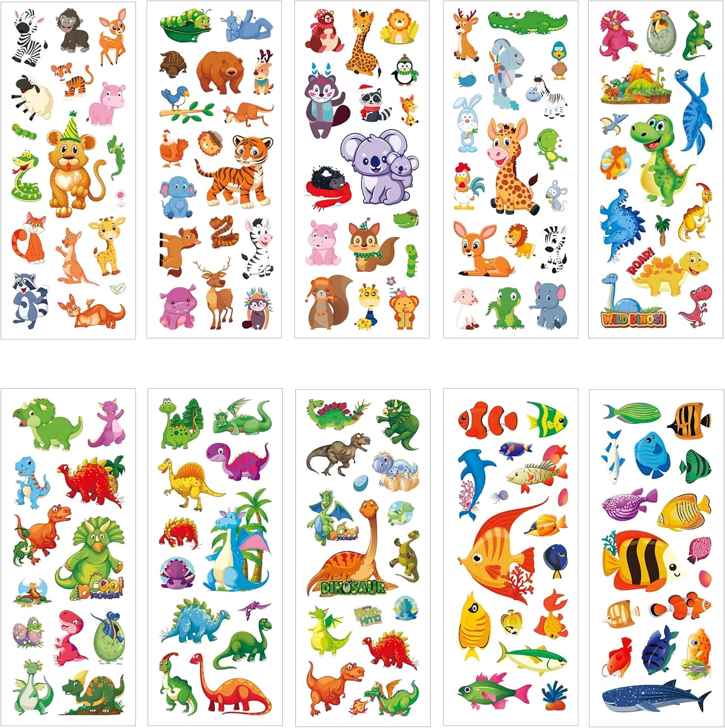 20 Sheets Cute Temporary Tattoo Fake Tattoos Markers for Kids Toddlers Children Boys Girls image number 2