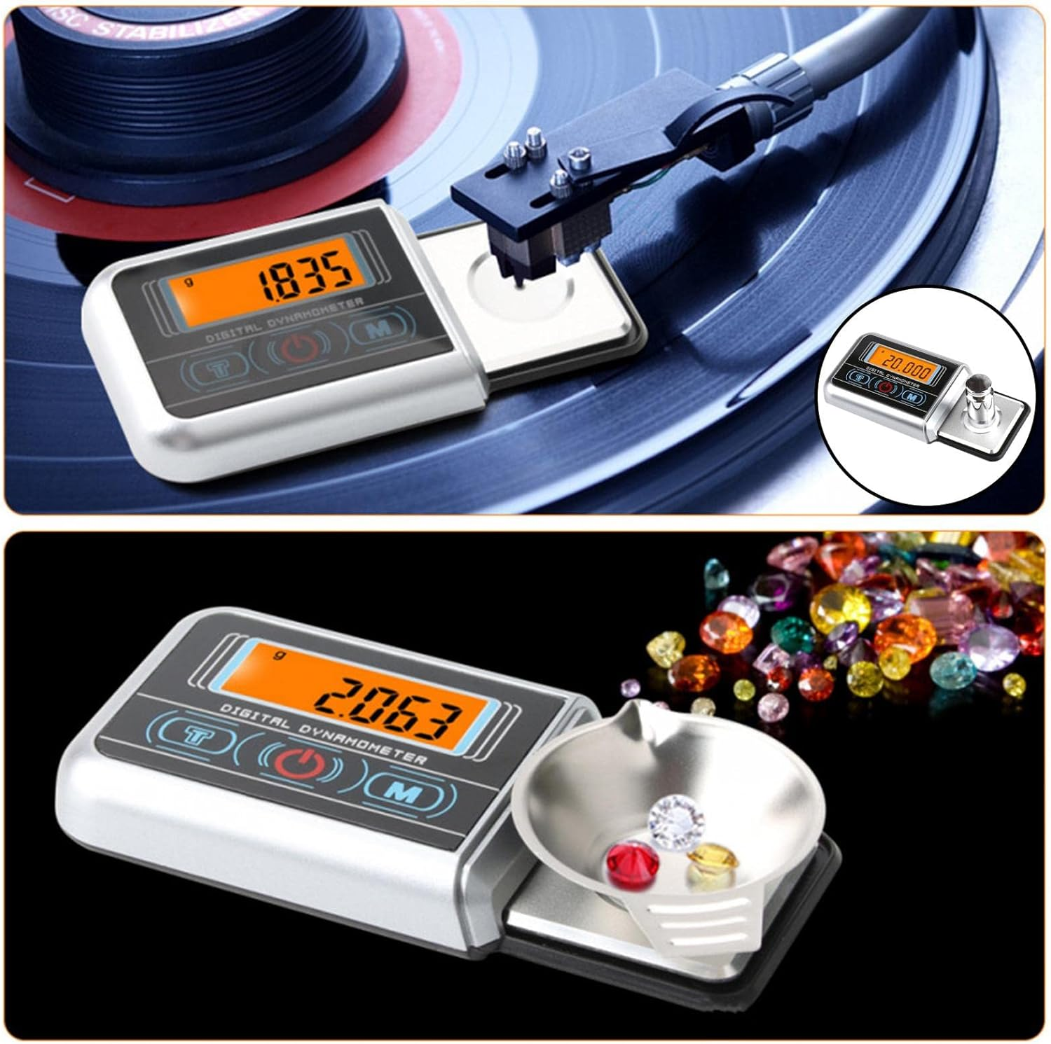 KESOTO Professional Digital Mini Turntable Stylus Force Scale Gauge Backlight