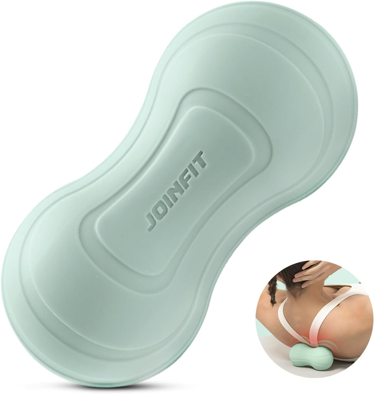 Peanut Massage Ball, Double Lacrosse Massage Roller Ball for Back Neck Shoulder Spine Legs HIPS, Deep Tissue Peanut Roller Ball Trigger Point Muscle Massage Ball (Green)