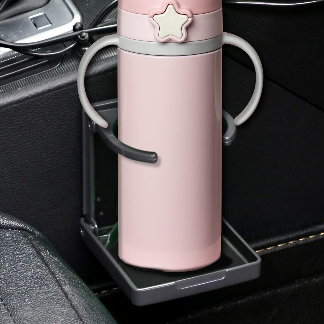 2 Pack Adjustable Folding Cup Holder Insert Cupholder with Screws and Tapes, Plastic Bottle Drink Holder for Caravan Trucks Car Rvs Vans Marine Autos Boats image number 5