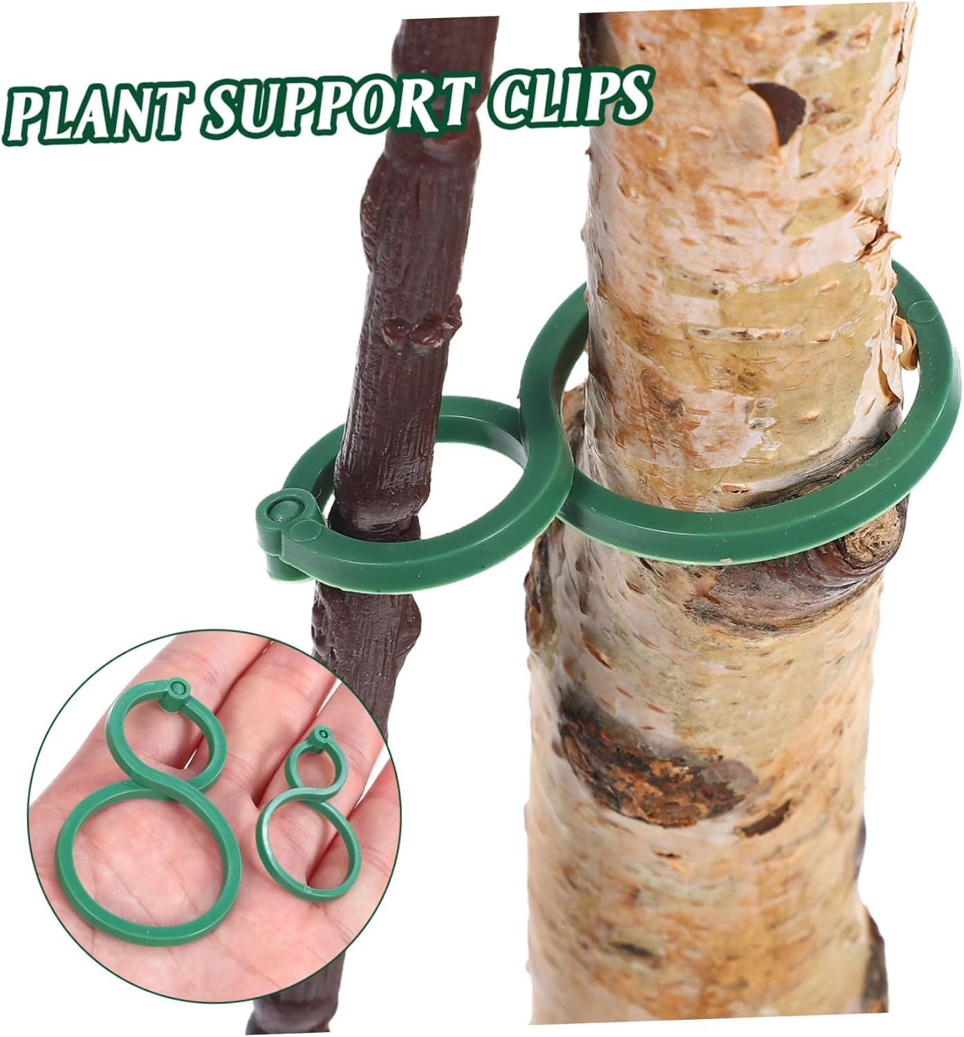 100Pcs Gardening Buckle Plant Support Clips for Indoor Outdoor Plants Stake Hanging Tree Clip Flower Vine Clamp image number 3
