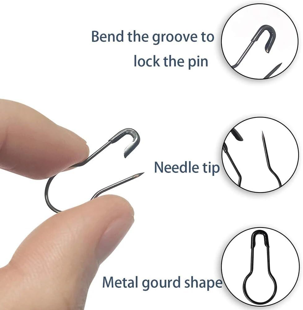 750 Pcs Safety Bulb Pins, Crochet Stitch Markers for Crocheting，Metal Calabash Safety Pins Pear Shaped Pins for Knitting Stitch Markers, Sewing Clothing DIY Craft Making(15 Colors) image number 3