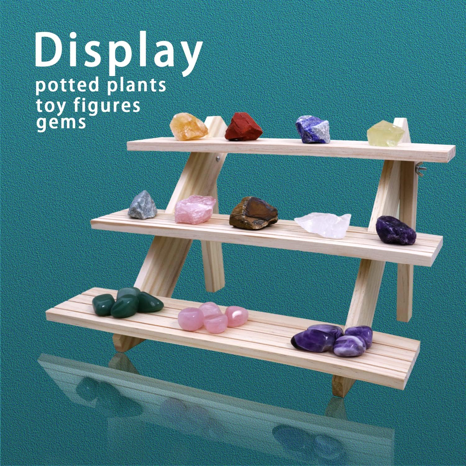 3 Tier Earring Display Stands for Selling, Retail Display Riser Earring, Ring Holder Stand, Removable Countertop Small Merchandise Display Stand, for Figures,Cupcake, Photo (Wood Color) - Wood image number 5