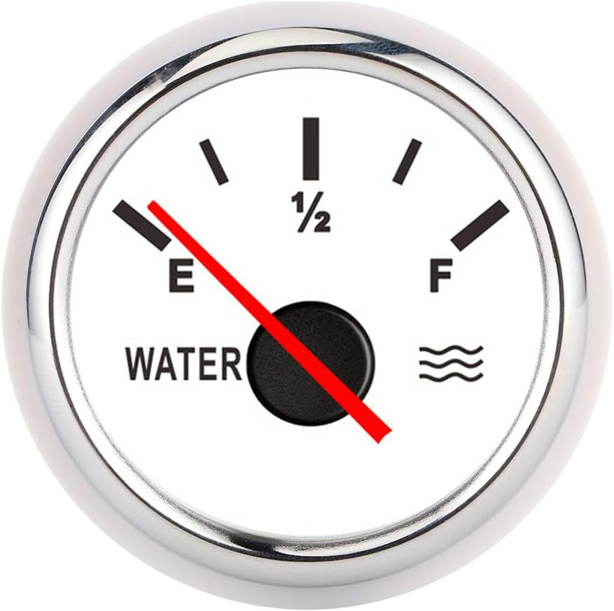 Water Tank Level Gauge, 2In Pointer Liquid Indicator, High Accuracy Universal for Marine Boat Truck RV (White) image number 5