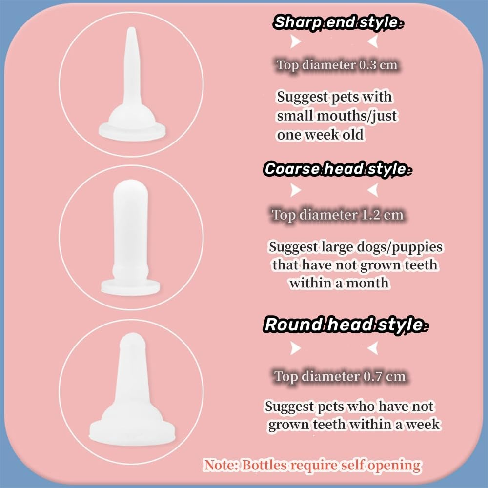 3Pcs Pet Nursing Bottle Nipple Feeding Bottle for Newborn Animals,Pet Nursing Bottle Mini Nipple Feeding Bottles. image number 3