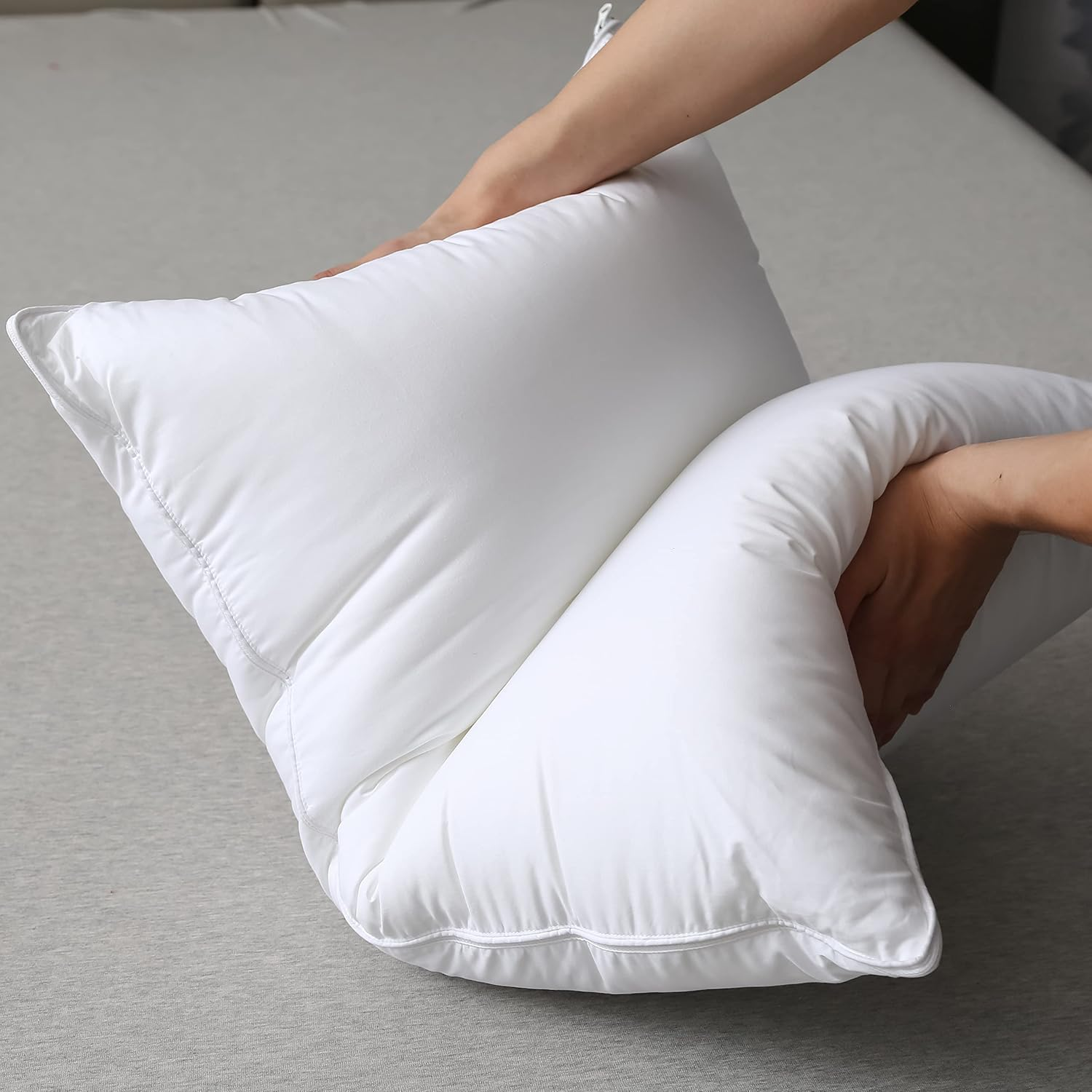 Three Geese Adjustable Layer Pillow,Assembled Bed Pillow, Soft Cotton Cover Blend,Good for Side and Back Stomach Sleeper, Standard/Queen Size,Packaging Include 1 Pillow. image number 4