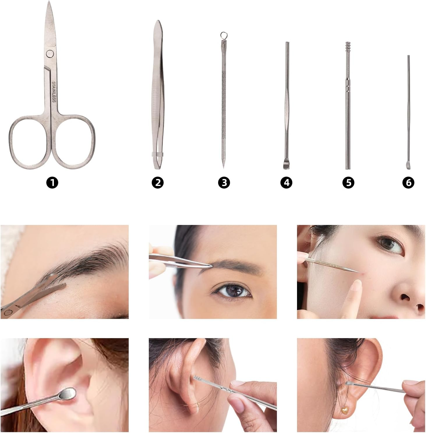 Manicure and Pedicure Kits, 19 Pieces Stainless Steel Nail Clippers Professional Manicure Set Nail Care Tools with Travel Case image number 4