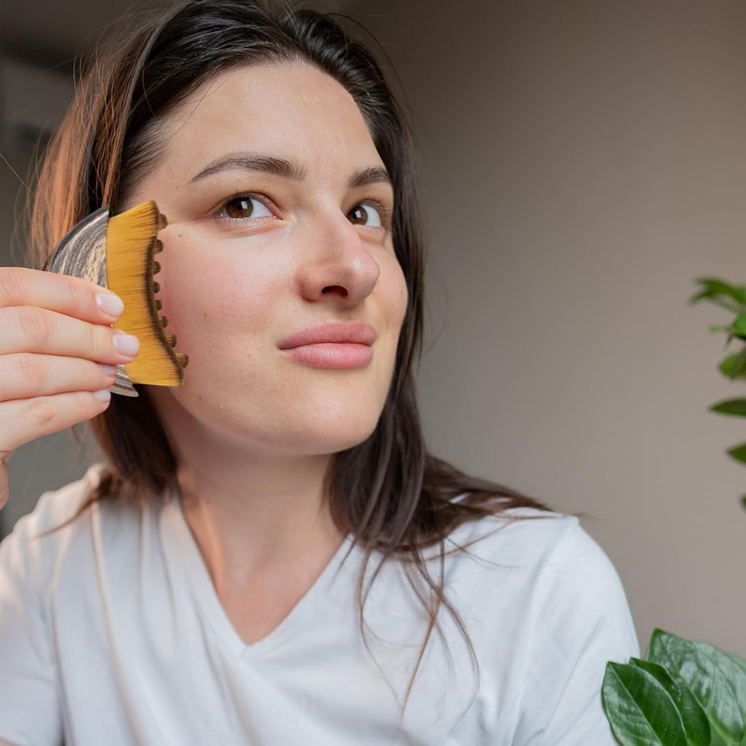 Dry Brush for Face, Lymphatic Contour Face Brush, Afeamo Chin & Jawline Sculpting, Facial Sculpting Skin Care Tool for Face, Lymphatic Drainage Massage with Ergonomic Design image number 6