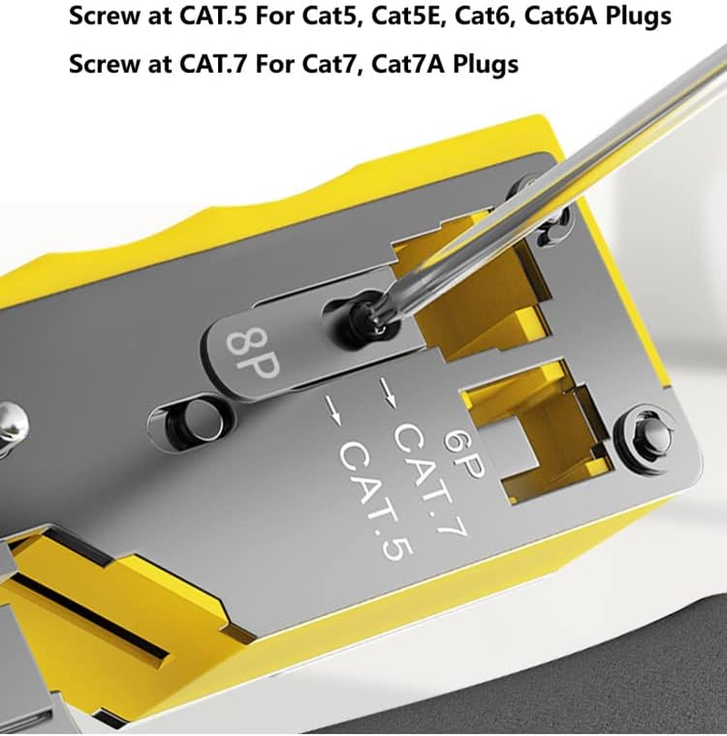 RJ45 Pass through Crimp Tool, RJ45 Cat5 Cat6 Cat7 Crimping Tool, RJ11 Crimping Tool, Ethernet Network Cable Crimper Stripper, Modular Crimping Equipment Mini Tool Pliers image number 4