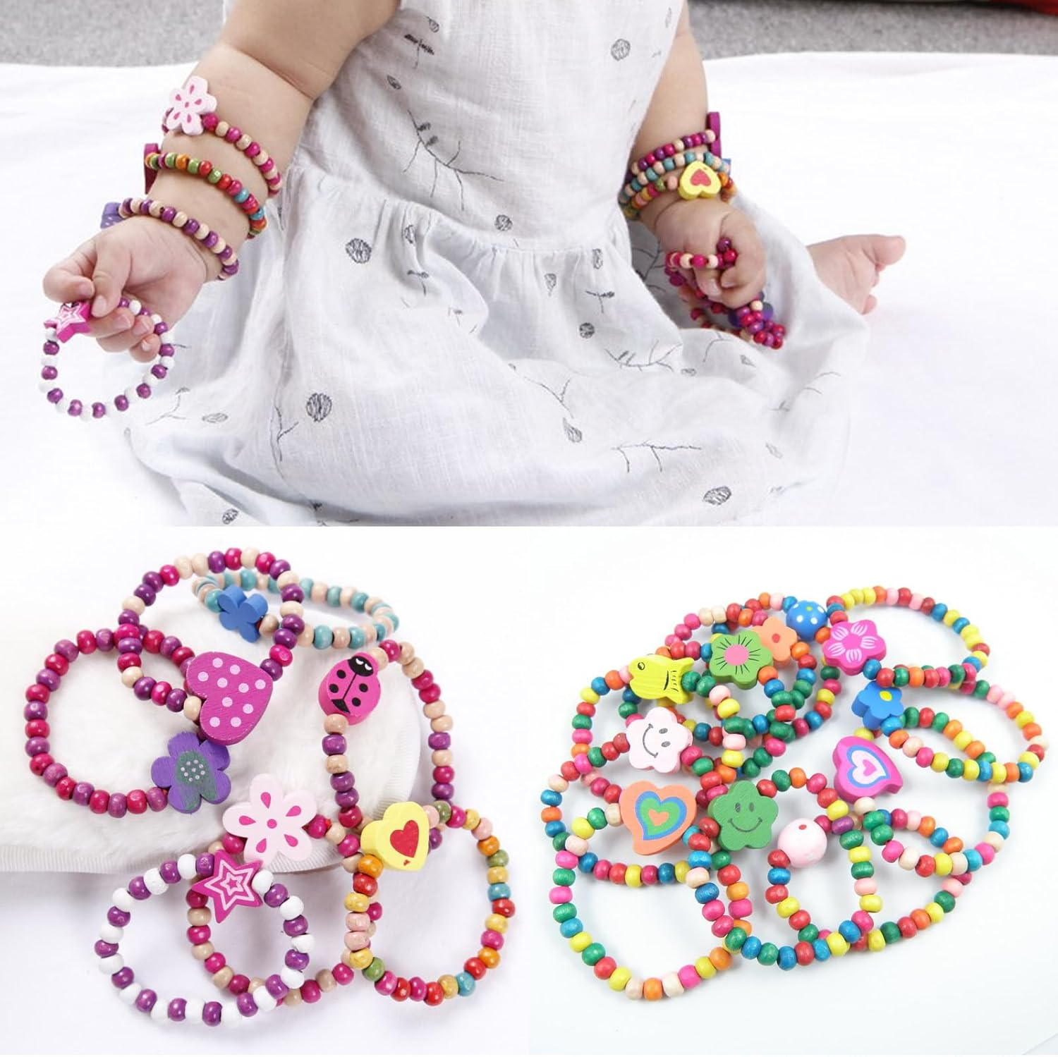 Pack of 24 Children'S Friendship Bracelets, Bracelet for Girls, Children'S Bracelet, Colourful Friendship Bracelets for Children, Perfect Gift for Girls, L, NO, No image number 3