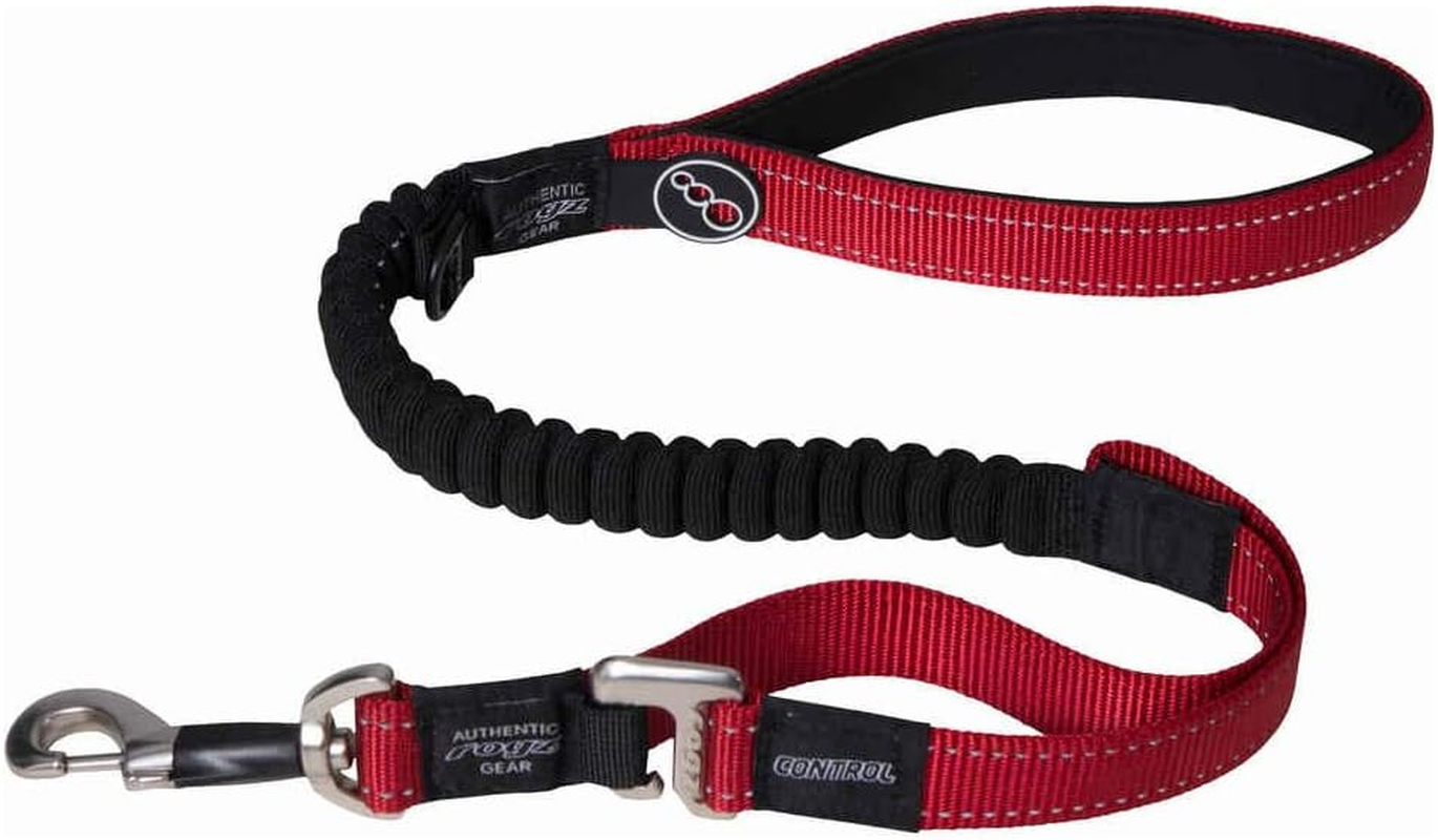 Rogz Control Shock Absorbing Bungee Dog Long Lead Red Extra Large