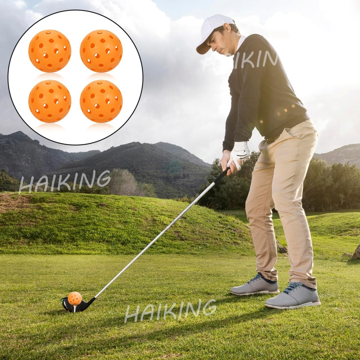 Pickleball Balls, 4 PCS Orange Plastic 40 Holes Practice Hollow Ball for Indoor, Outdoor (74Mm/2.91In) image number 4