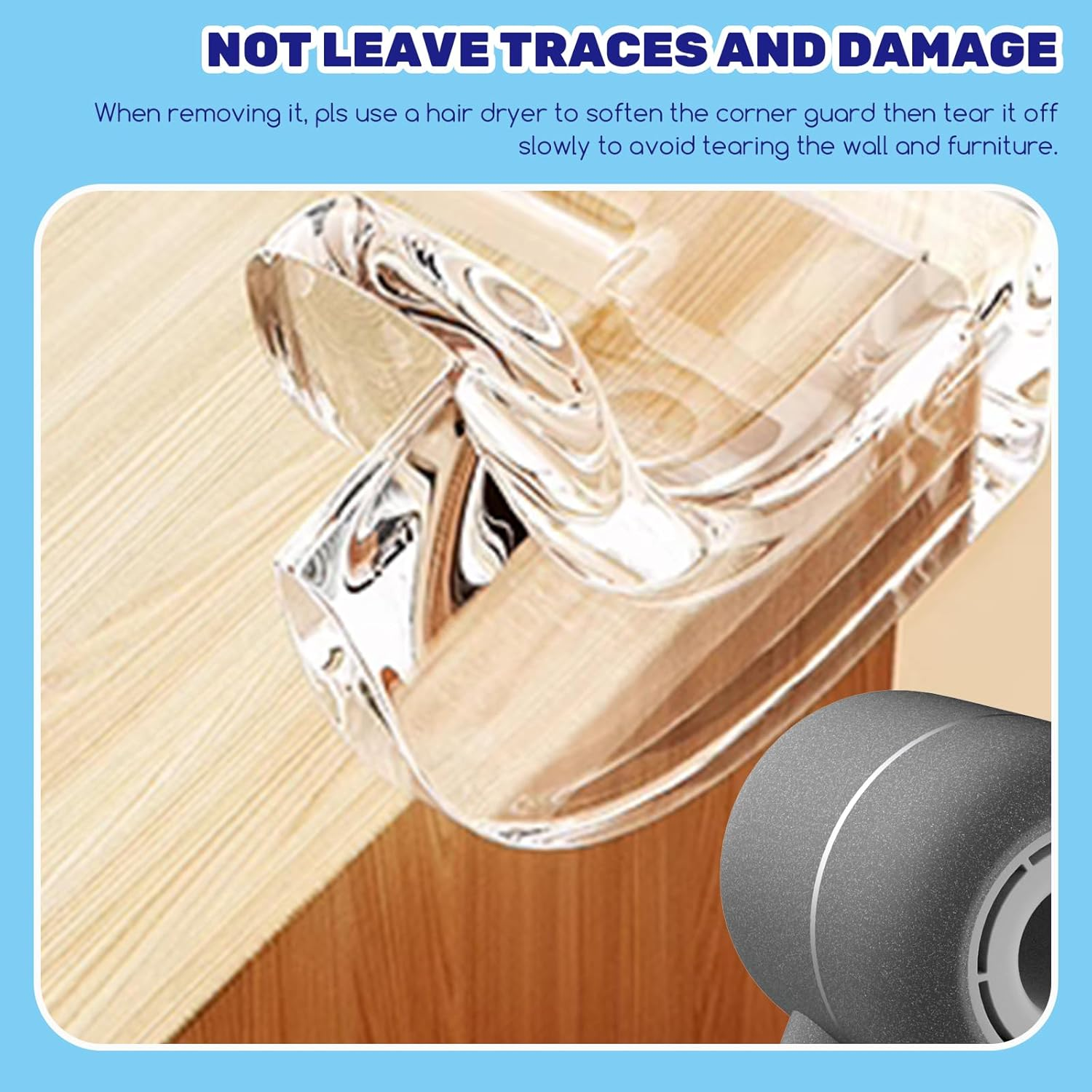 24Pcs Rubber Clear Corner Protector and Safety Cabinet Locks Kit, L-Shaped and Ball Shape Baby Proofing Edge Guards with Adhesive Strap Locks for Table Cupboard Drawers Furniture Fridge image number 6