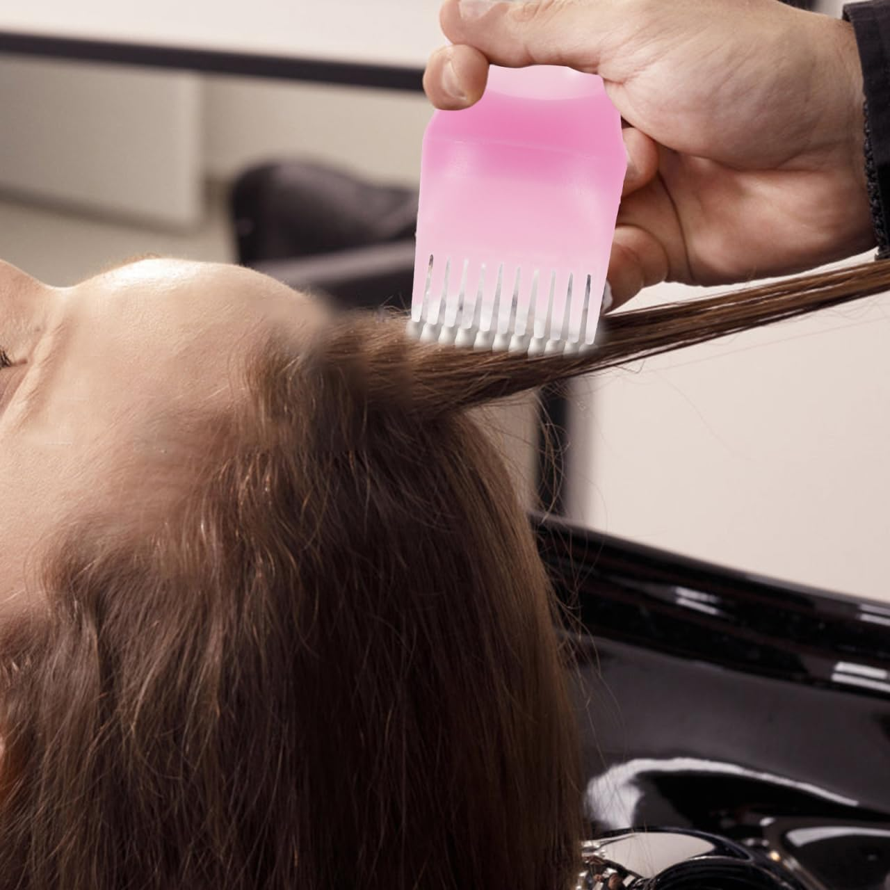 3Pcs Root Comb Applicator Bottle - Hair Oiling Dyeing Bottle with Brush Hair Color Comb Applicator for Salon Baber Shop Spa Home Hairstyling