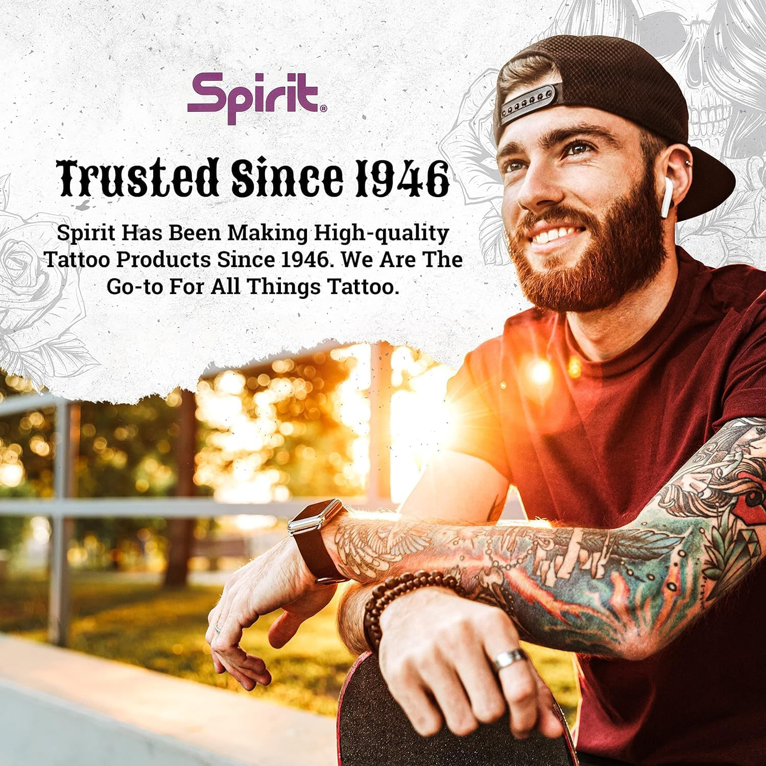Spirit&reg; Freehand Tattoo Transfer Paper - 8.5" X 11"- A4 Size Freehand Tattooing Stencil Paper Certified Vegan with Vegetable Wax Easy Transfer Tattoo Paper (100 Sheets), Proudly Made in the USA image number 1