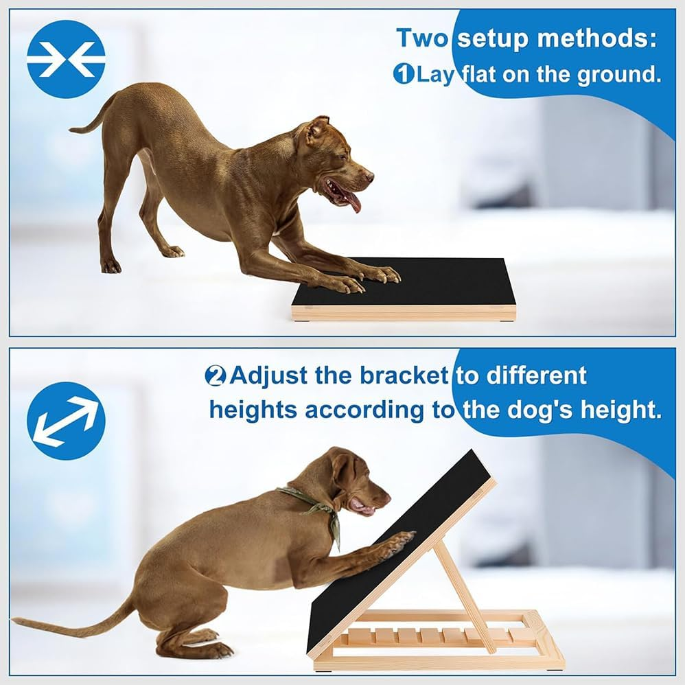 Wooden Dog Scratch Board,Safe & Stress-Free Dogs Nail File Board,Adjustable Angle,Durable Sandpaper Surface,Expandable Dog Snack Box,Easy Training Aid for Dogs,Great for Pets of All Ages