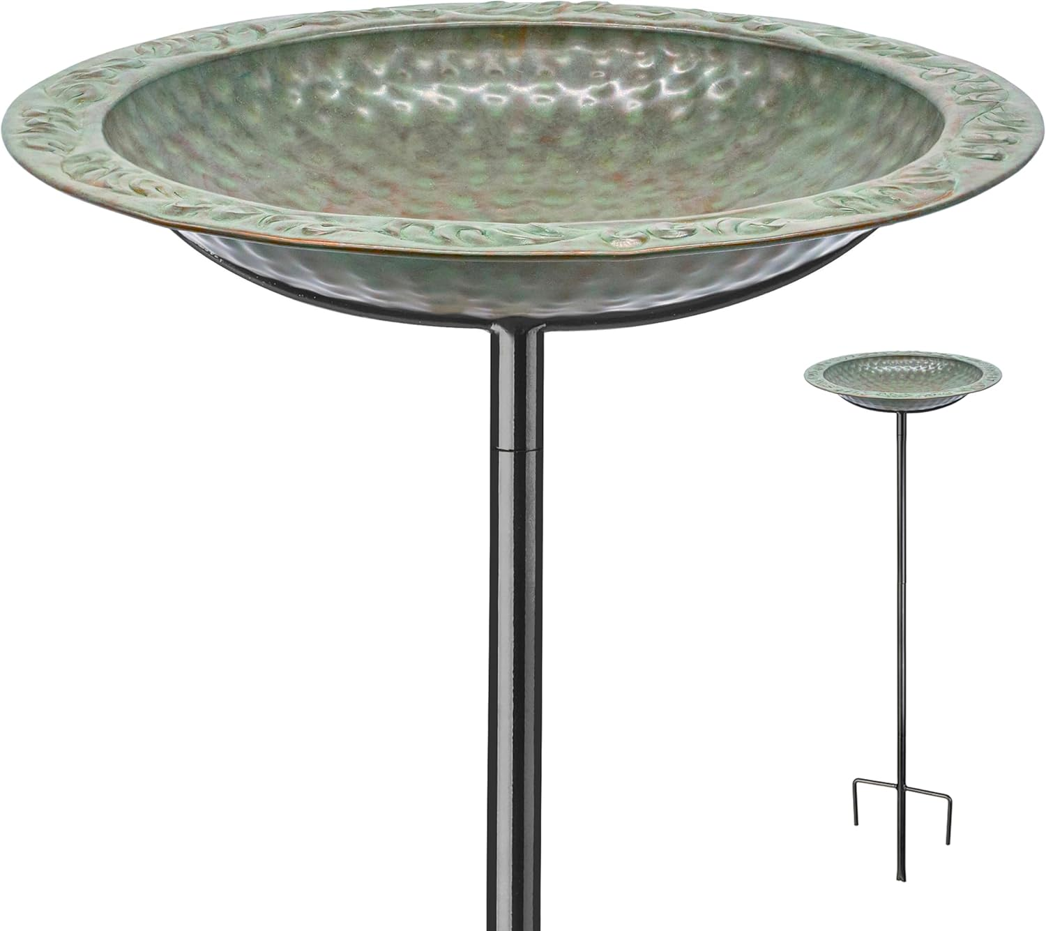 Good Directions Blue Verde Bird Bath on Garden Pole 13'