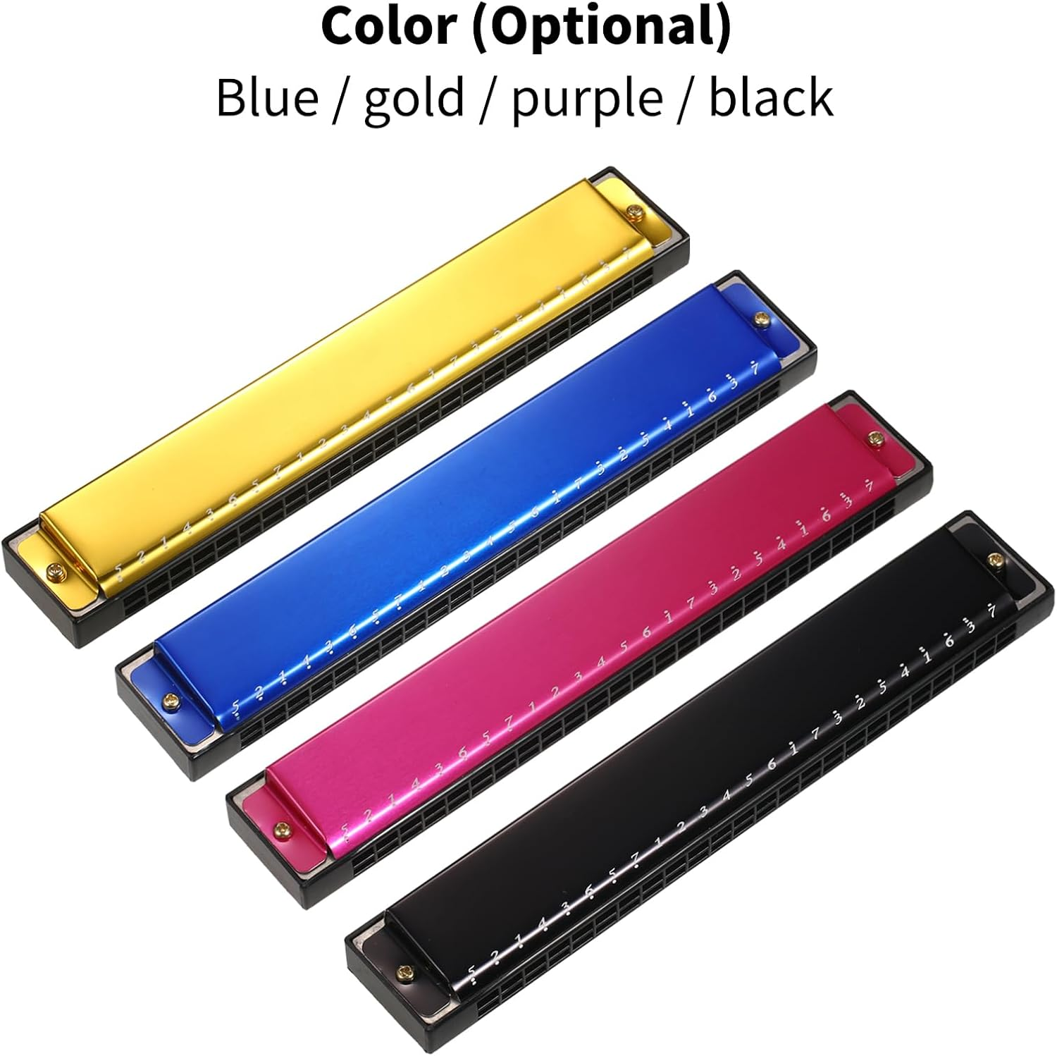 Harmonica Professional Harp Armonica Key of C 24 Hole Polyp Diatonic Mouth Organ with Case for Blues Folk Jazz Pop for Music Student Teacher Beginner image number 4
