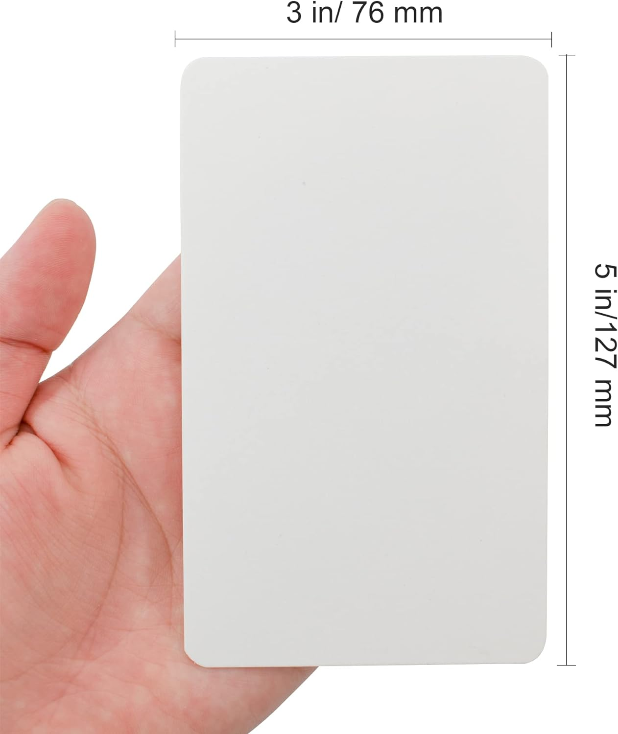 VANRA 300PCS Blank Index Cards 3X5 Inches Note Cards Thick 111Lb Cardstock Flash Cards, Unruled Study Cards for School Learning, Office (White) - Black image number 6