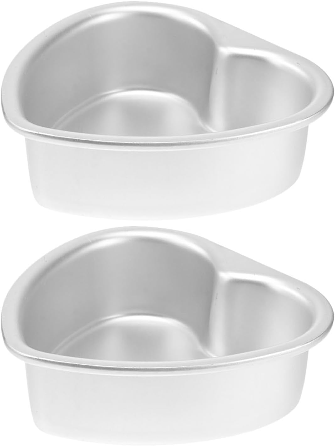 2Pcs Heart Cake Pans - 4 Inches Non-Stick Metal Baking Molds with Removable Bottom for Mini Cakes Desserts and Special Family Occasions Weddings Party image number 1
