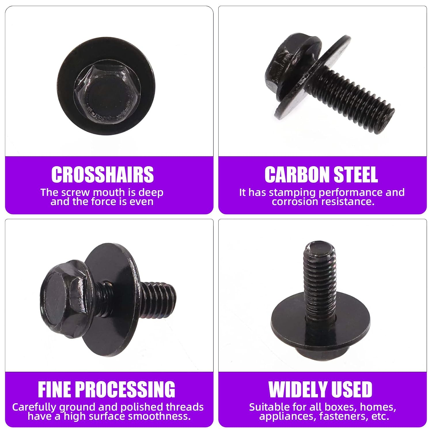 Swpeet Metal Car Screw Body Bumper Hood Retainer Clips with Phillips round Head Self Tapping Screw Assortment Kit, Body Bolts Fender Liner Splash Shield Bumper Cover for Most Cars image number 6