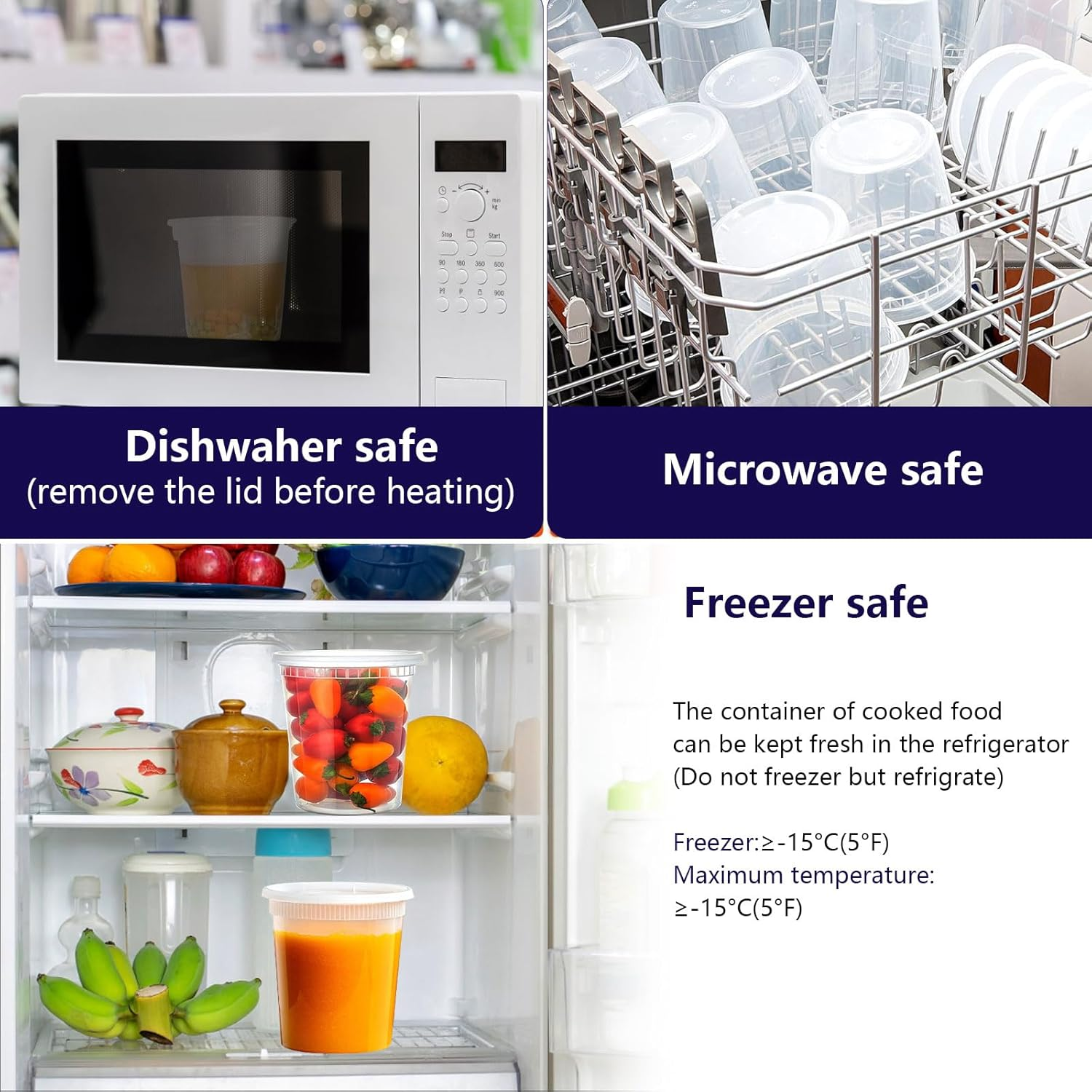 36-Pack 24 Oz Plastic Meal Prep Containers with Lids - Premium Quality, Leakproof, and Freezer Safe, Reusable or Disposable - Ideal for Soups, Sauces, and Bulk Cooking - Bpa-Free and Microwave Safe image number 2