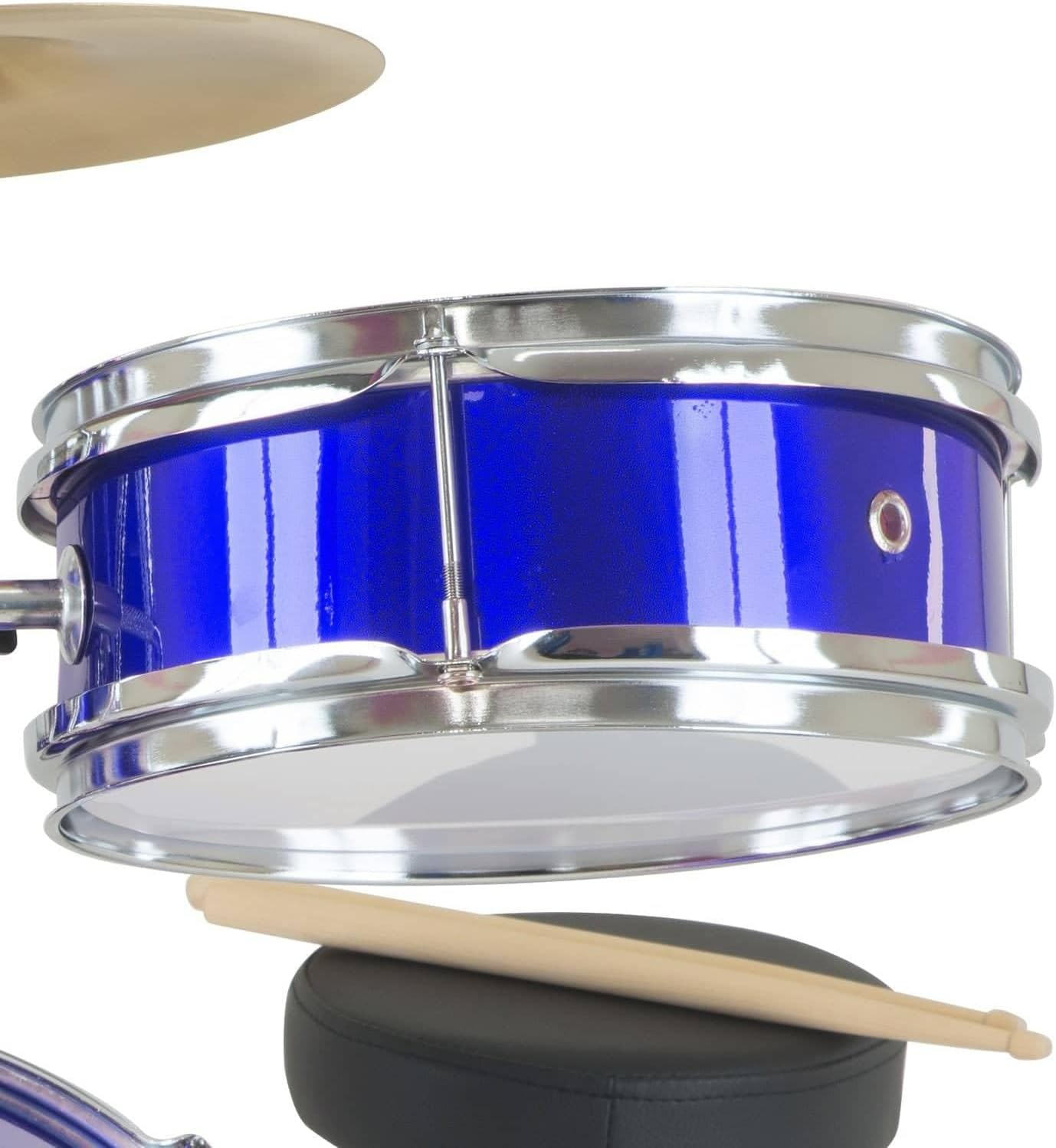 Childrens 4 Piece Blue Diamond Drum Kit Set Musical Instrument,Kids image number 5