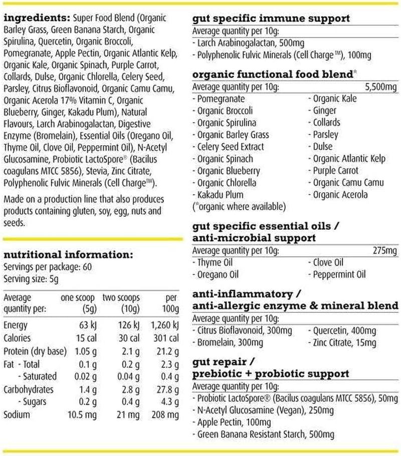 White Wolf Nutrition Greens - Lemon Twist 300G image number 2