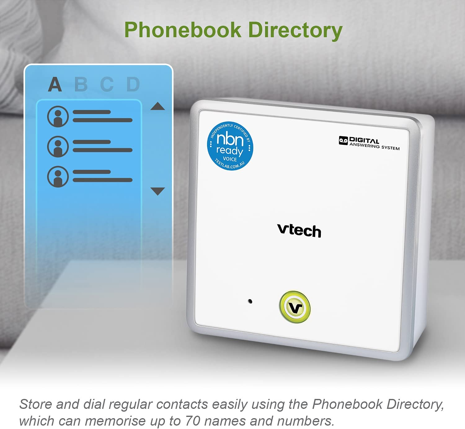 Vtech Comfort Cordless Bundle - NBN Ready Phone System - 2 Handsets - White image number 1