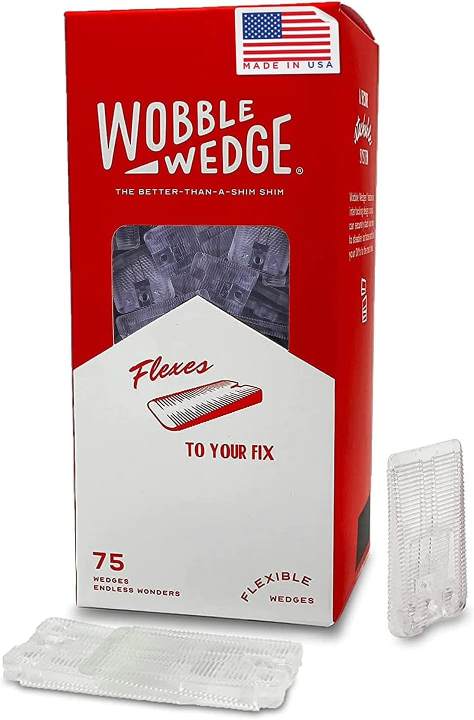 Wobble Wedges Multi-Purpose Shims-Soft Clear 75 Pack -Easy to Trim -Protect Delicate Surfaces -Level Restaurant Tables, Household Furniture and Plumbing Fixtures -Use as Clamping Pad on Angled Surface image number 4