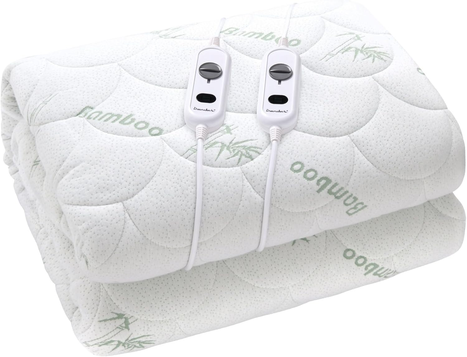 Dreamaker Bamboo Quilted Electric Heated Blanket Fully Fitted with Overheat Protection Eco-Friendly Hypoallergenic Adjustable 3 Heat Settings with LED Display 2 Detachable Controller - (King) image number 4