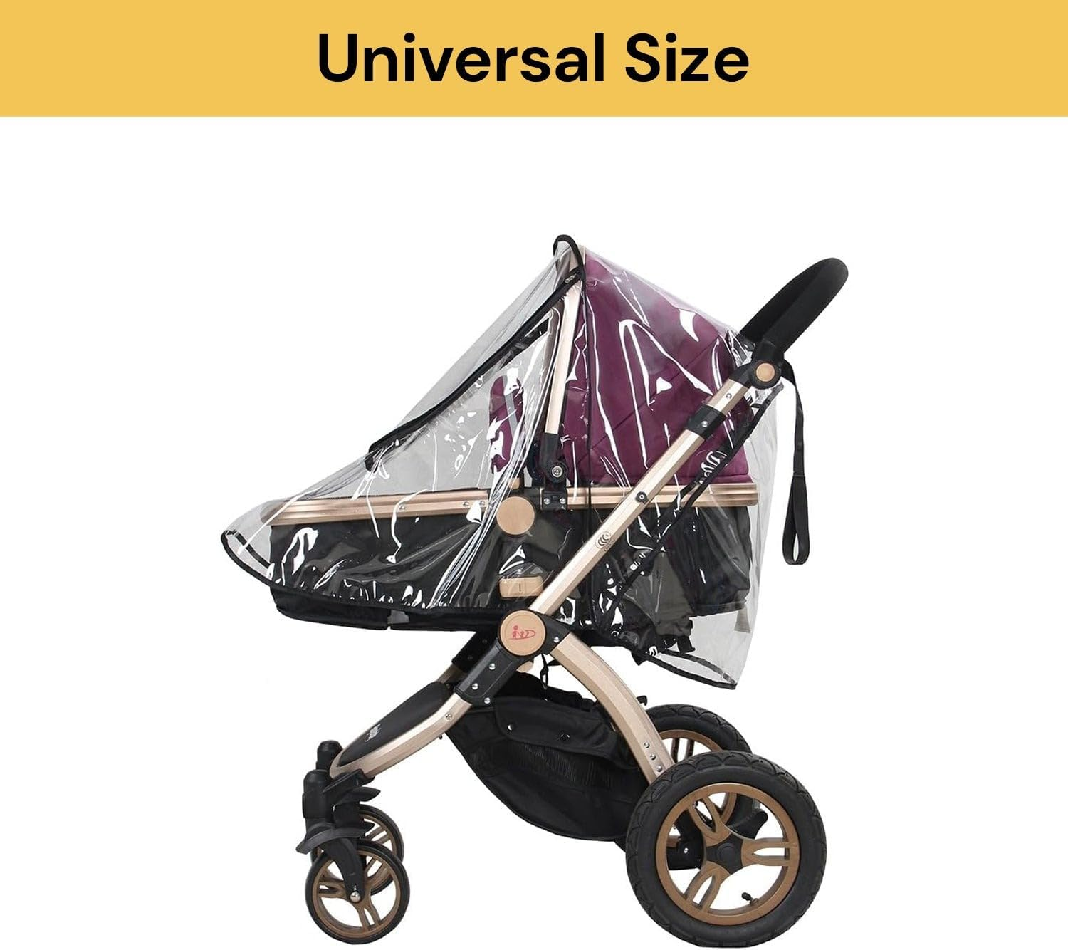 Universal Stroller Rain Cover for Pushchair, Pram Rain Cover with Convenient Window Opening & Transparent Enhanced Waterproof for Pram Snow Wind, Fits Most Prams Baby Bugg