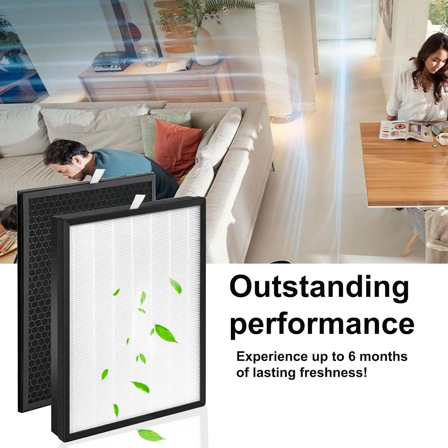 FY1410/FY1413 Replacment Filter,Compatible with for Philips 1000/1000I Air Purifier Series Replace AC1214 AC1215 AC1217 Ac2729,True HEPA & Activated Carbon Filter image number 4