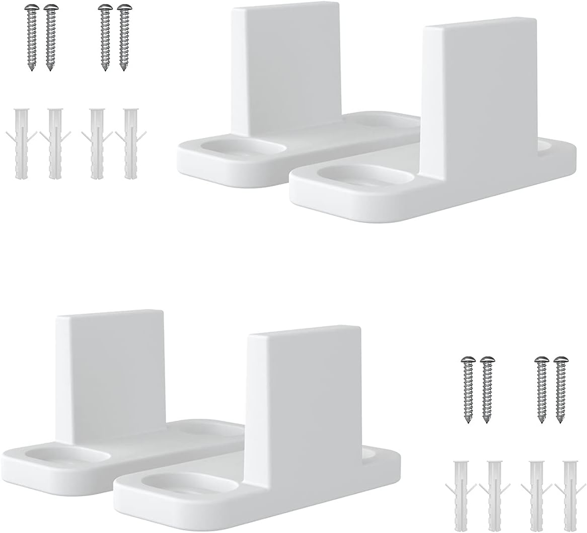 Sliding Barn Door Floor Guide,Floor Mounted Bottom T- Guides， Adjustable Barn Door Floor Guide，Plastic T Shape Track Guide，White(4Pk)