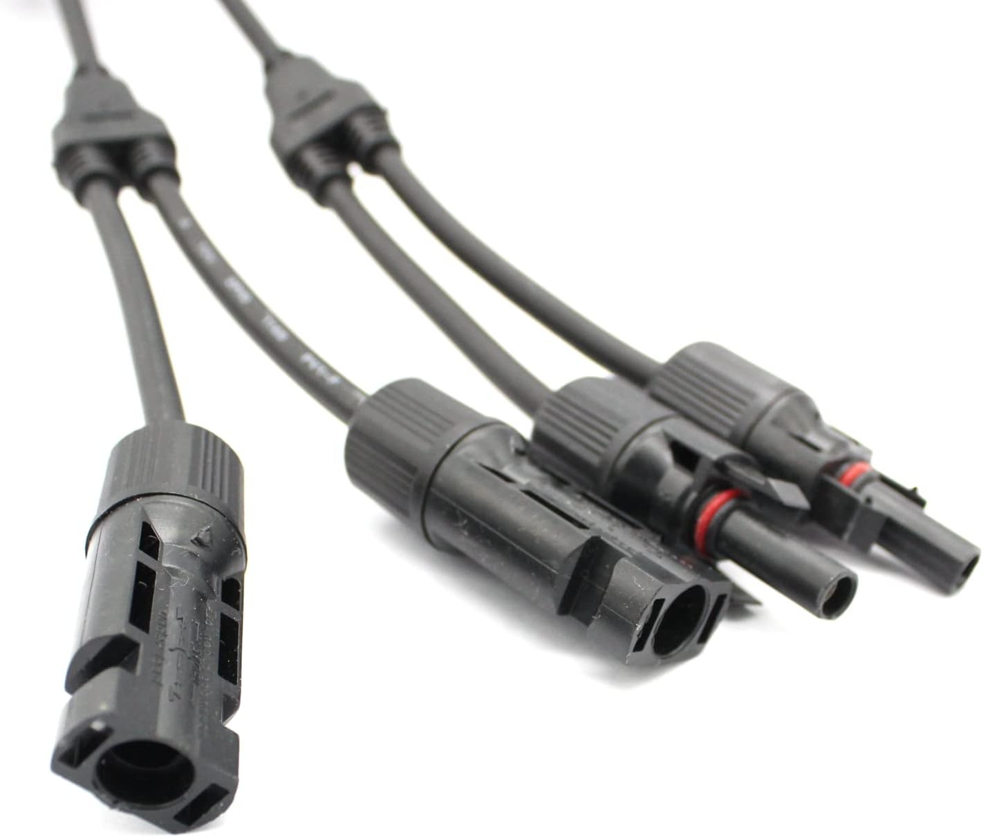 DIGISUO T Type/Y Type Branch Parallel Connector 30A 1000V TUV Solar Panel PV DIY Cable (Y Type 1 Pair M/FF and F/MM)