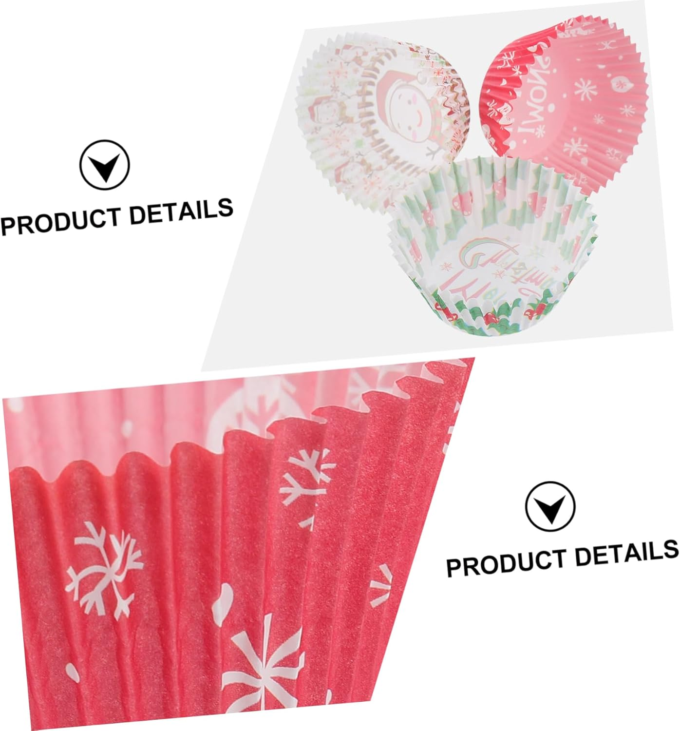 Mikinona Christmas Cupcake Paper Liners 400Pcs Baking Cups Xmas Cupcake Wrappers Food-Grade Baking Paper Suitable for Holiday Party and Birthday Random Style image number 4