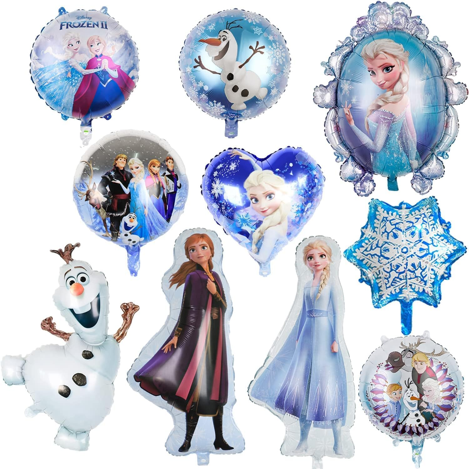 10 PCS Frozen Theme Party Balloons Pack, Frozen Party Decorations Balloon for Party Supplies