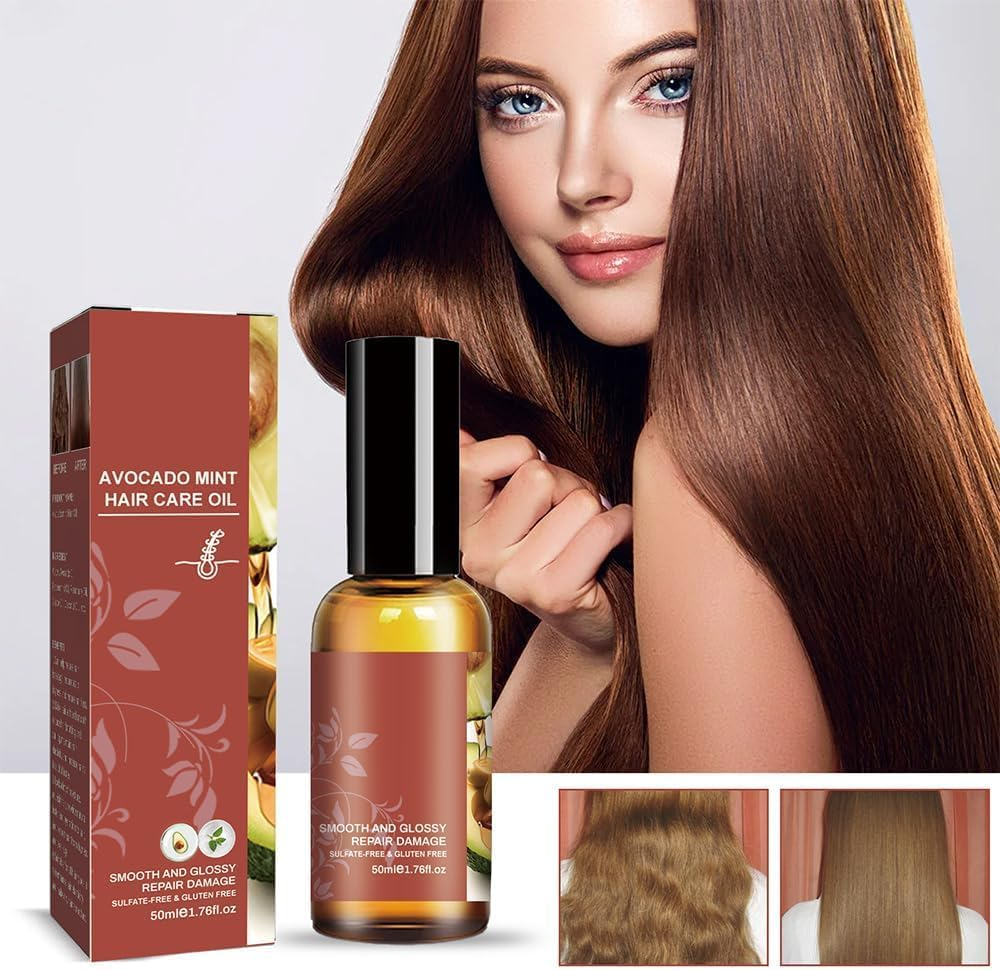 Avocado Peppermint Hair Growth Oil,Hair Food Oil for All Hair Types and Beard,Suitable All Types Hair image number 3