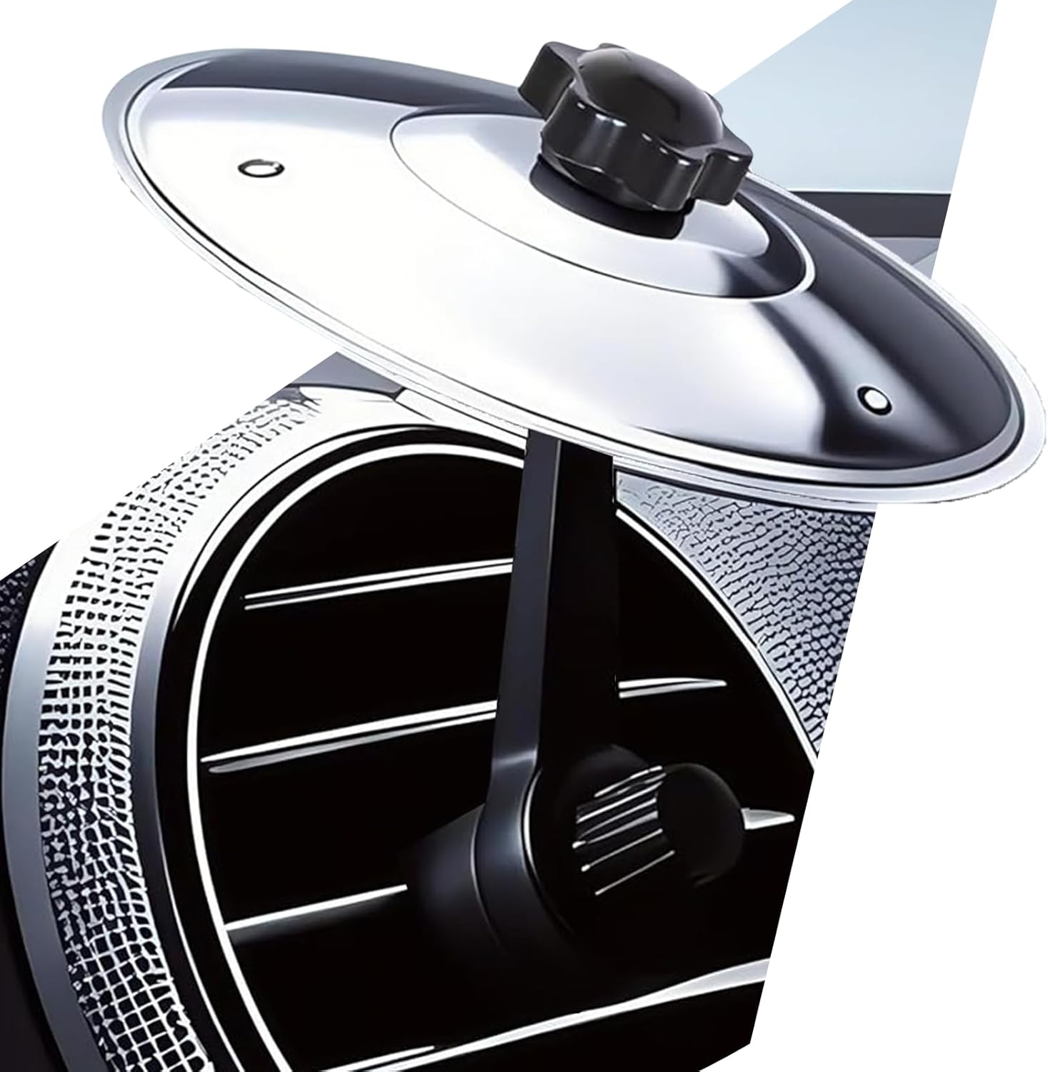 Car Cymbal, Car Crash Cymbal Air Vent - Easy Clip-On Mini Cymbal for Car Dashboard.Cool Car Interior Accessories for Entertainment(Silver) image number 3