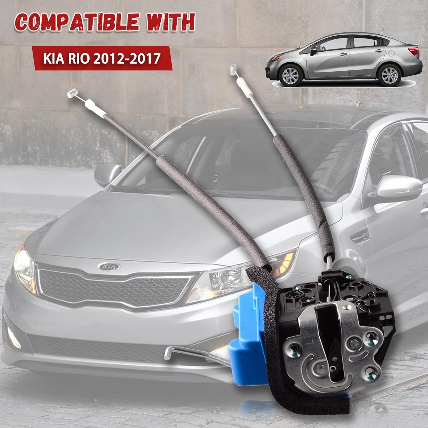 Rear Left Driver Side Door Lock Latch Actuator Motor Compatible for Kia Rio 2012-2017 (4 Pins) Replace 81411-1W020, 814111W020 image number 6