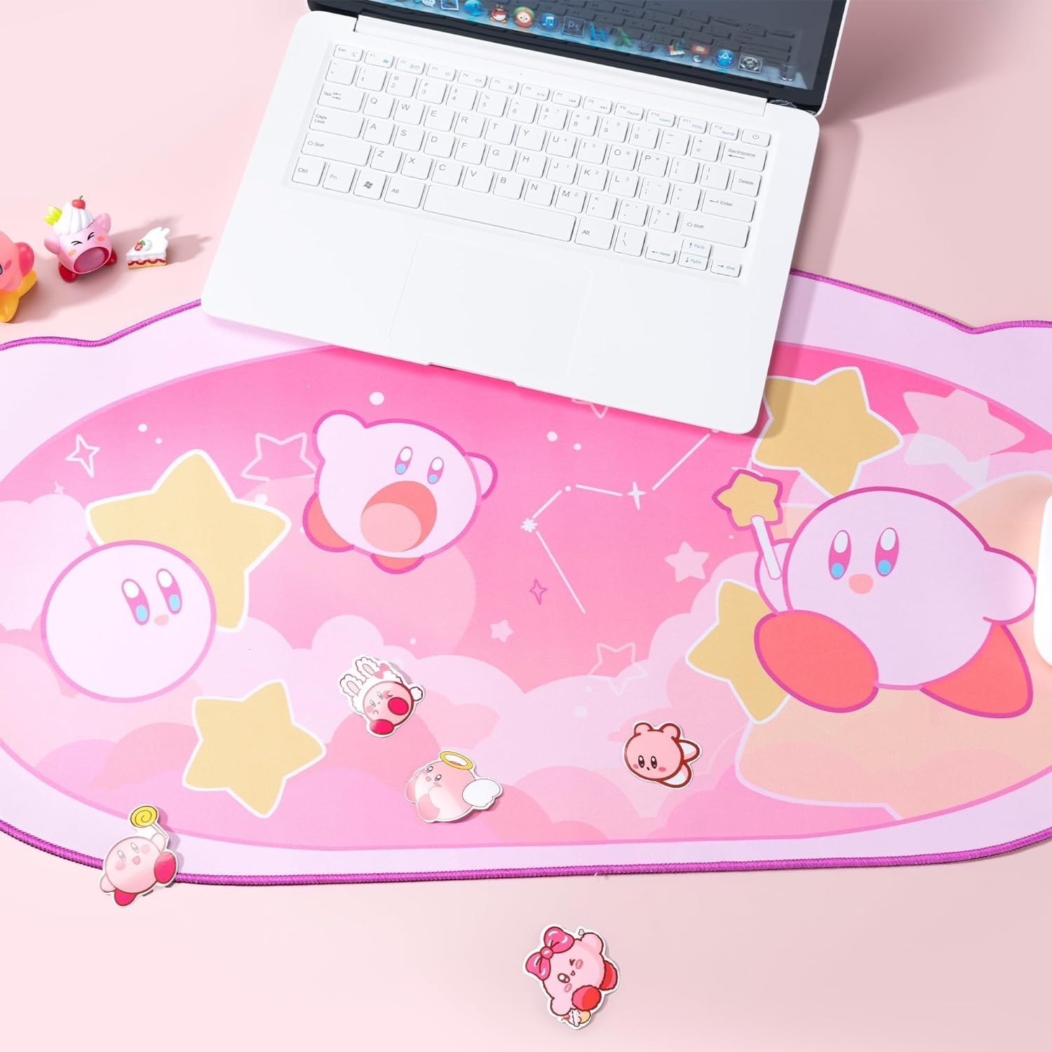 YOCORE Kirby Mouse Pad Large Cute Gaming Mouse Pad,Non-Slip Base Long Office Desk Mat,Durable Large Extended Keyboard Mouse Pad with Stitched Edges for Girl Gaming-Xzay image number 2