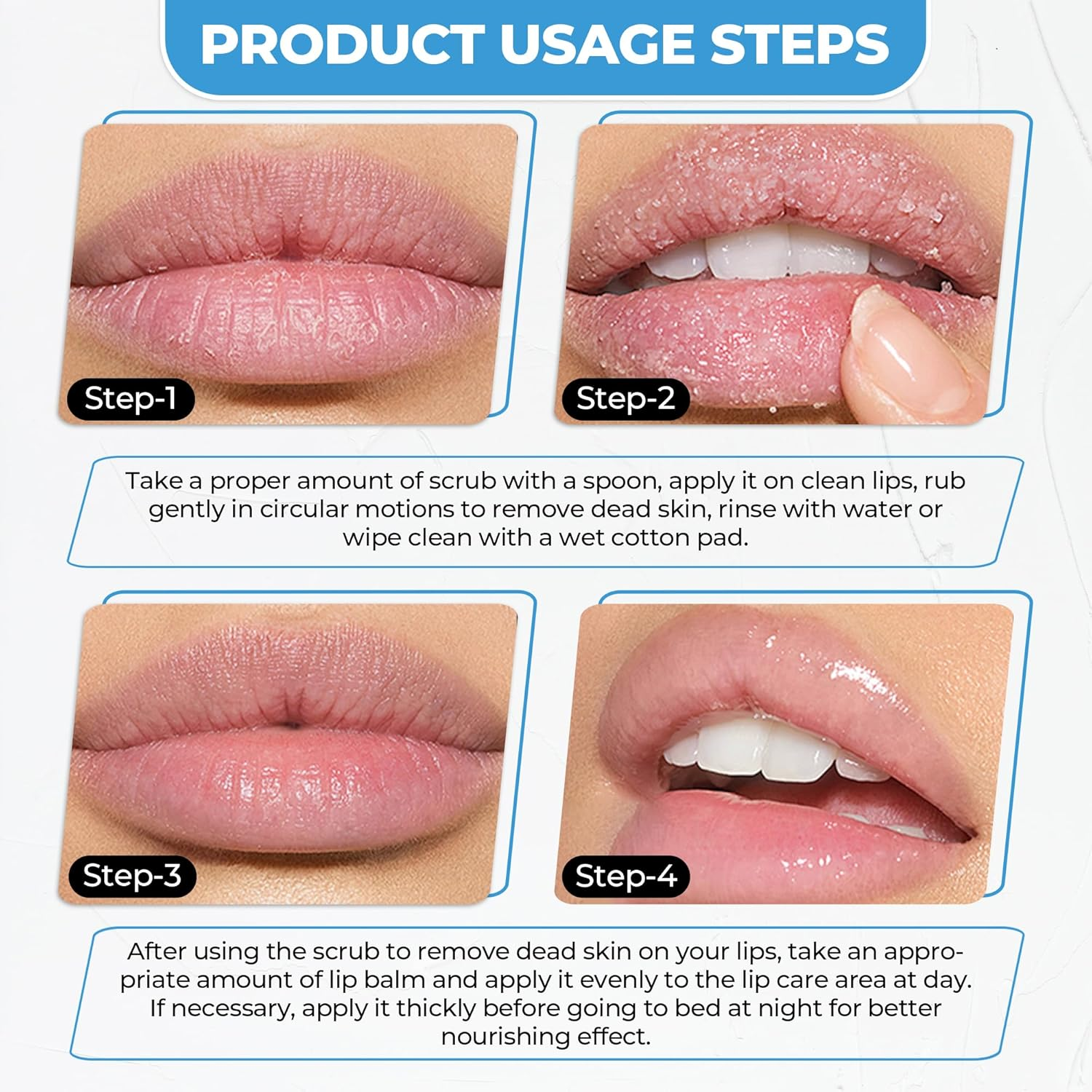 2-In-1 Lip Care Kit &ndash; Blueberry Lip Scrub Exfoliator (28G) & Strawberry Moisturizing Lip Balm (20G) | Lip Lightening for Dark Lips | Exfoliating Lip Scrub & Lip Balm Set for Soft, Hydrated Lips (48G) image number 6