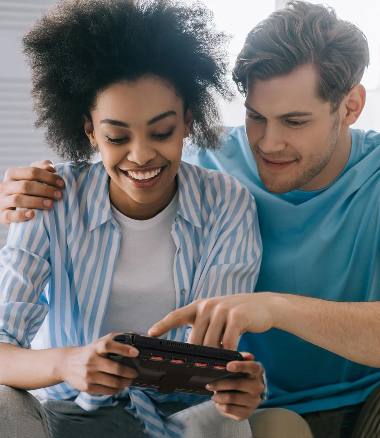 ZONEY Switch Controller for Nintendo Switch/Oled, One-Piece Joypad Switch Pro Controller for Handheld Mode, Ergonomic Handheld Switch Grip Controller with 6-Axis Motion Control, Turbo & Mapping (Black) - Black image number 4