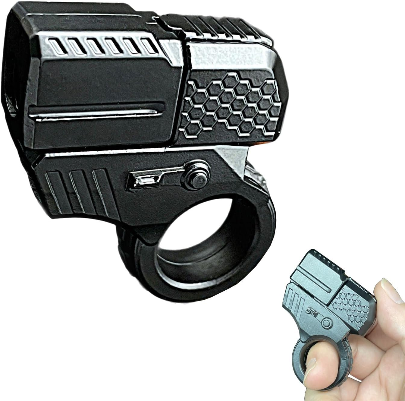 Alloy Gun Shape Fidget Ring EDC Fidget Spinner Metal Hand Spinner Adult Fidget Toys ADHD Tool Anxiety Stress Relief Toys Office Desk Toys (Black) image number 1