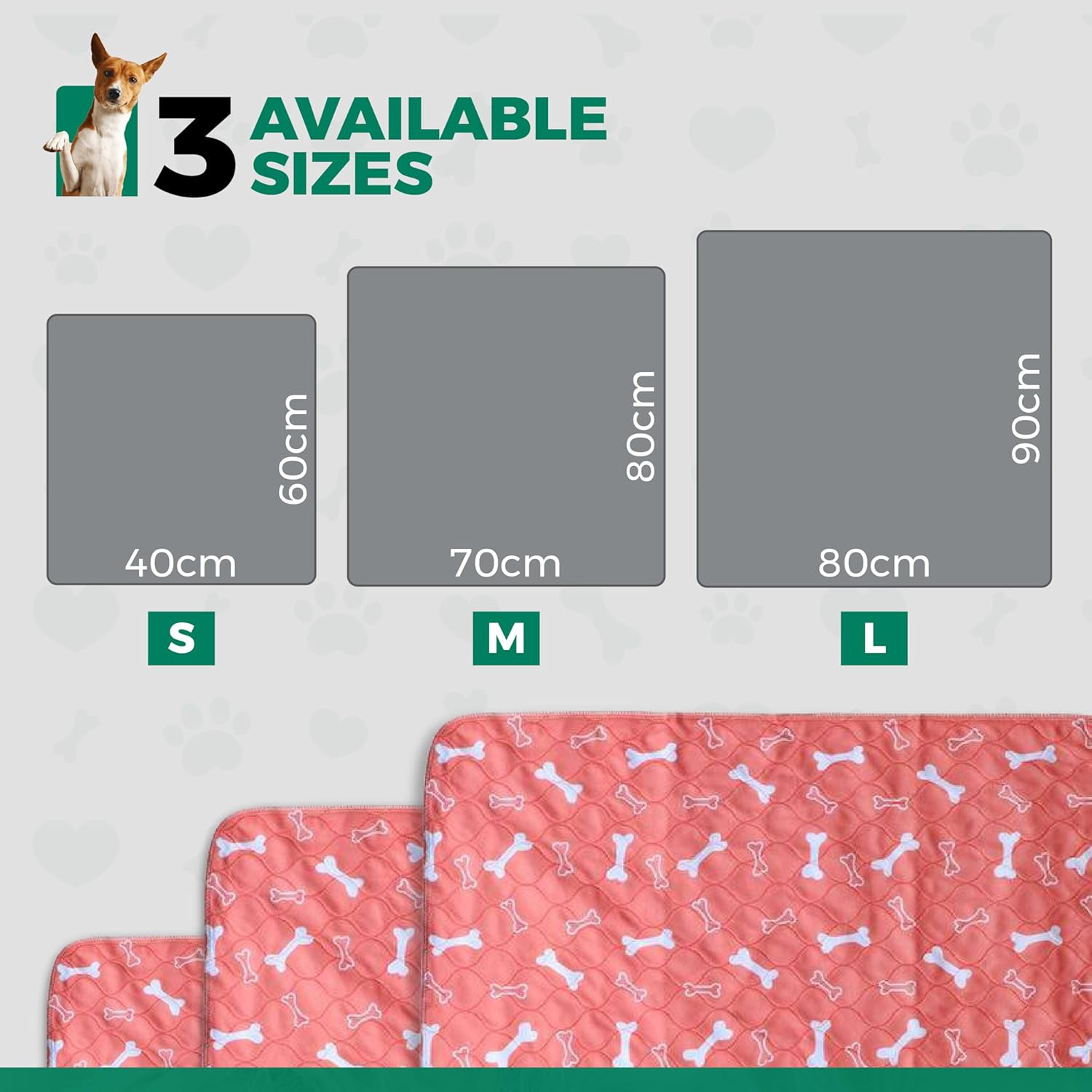 Orange Reusable Puppy Pads - Accident Proof - Ultra Absorbent - Washable Dog Pee Pads - Multi-Purpose Protection - Waterproof Dog Mats for Floors - Large (L) image number 3